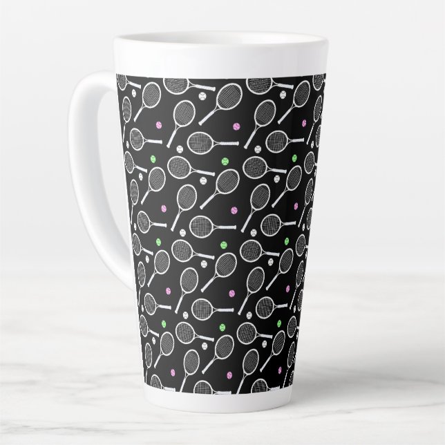 Tennis Racket Pattern   Latte Mug (Left Angle)