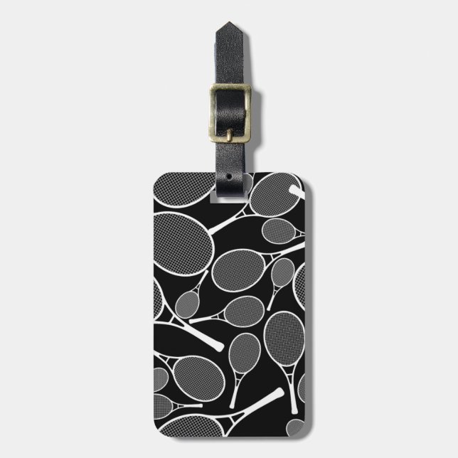 Tennis Racket Pattern Luggage Tag (Front Vertical)