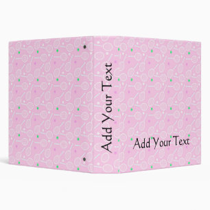 Tennis Racket Pattern Pastel Pink Binder