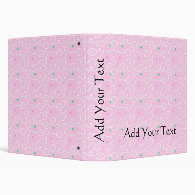 Tennis Racket Pattern Pastel Pink    Binder (Background)