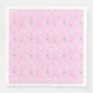 Tennis Racket Pattern Pastel Pink    Napkin