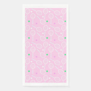 Tennis Racket Pattern Pastel Pink Party Napkin