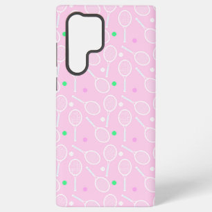 Tennis Racket Pattern Pastel Pink   Samsung Galaxy Case