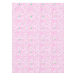 Tennis Racket Pattern Pastel Pink  Tablecloth