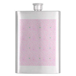 Tennis Racket Pattern Pink   Hip Flask