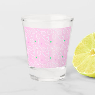 Tennis Racket Pattern Pink   Shot Glass