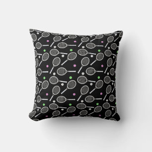 Tennis Racket Pattern  Throw Pillow