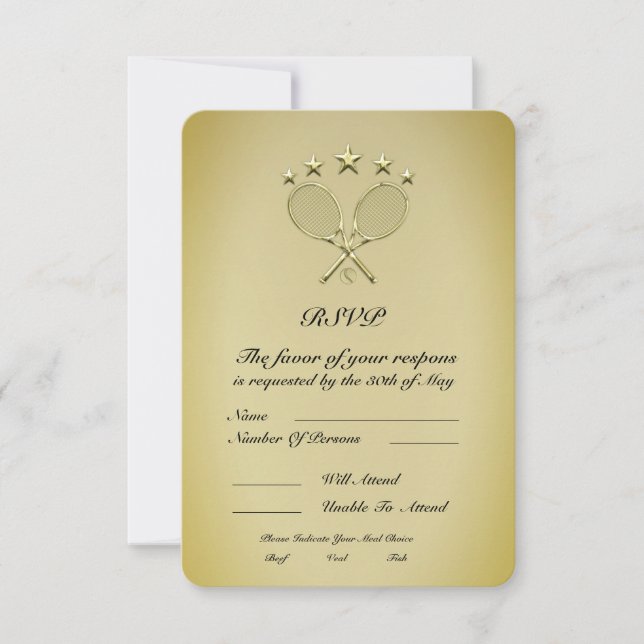 Tennis Racket RSVP Card (Front)