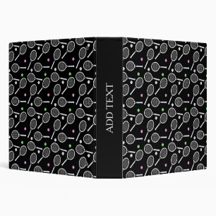 Tennis Racket & Tennis Ball Pattern Binder