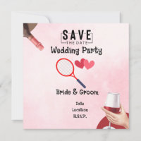 Tennis racket with love for Wedding