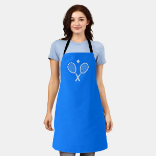 Tennis Rackets and Ball Party Blue Apron
