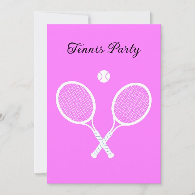 Tennis Rackets and Ball Party Personalized Invitation (Front)