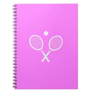 Tennis Rackets and Ball Party Pink  Notebook