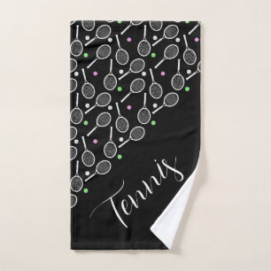 Tennis Rackets and Balls   Hand Towel