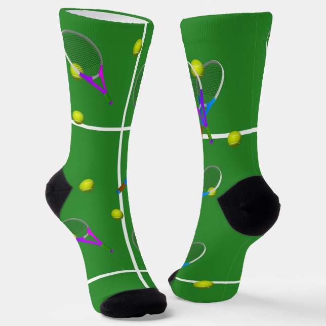 Tennis Rackets and Balls Socks (Angled)