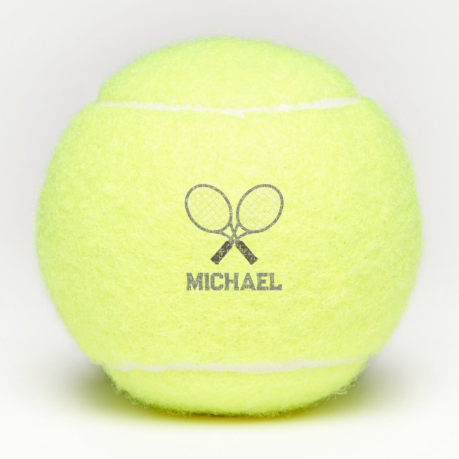 Tennis Rackets and Name Tennis Player Tennis Balls (Front)