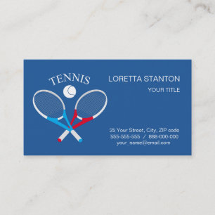 Tennis rackets and tennis ball business card
