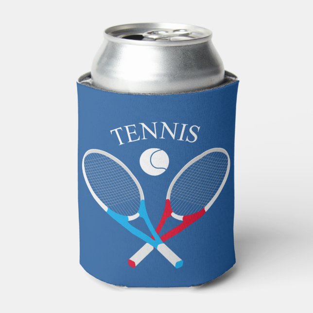 Tennis rackets and tennis ball can cooler (Can Front)