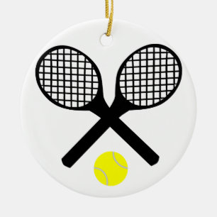 Tennis Rackets and Tennis Ball Ceramic Ornament