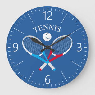 Tennis rackets and tennis ball large clock