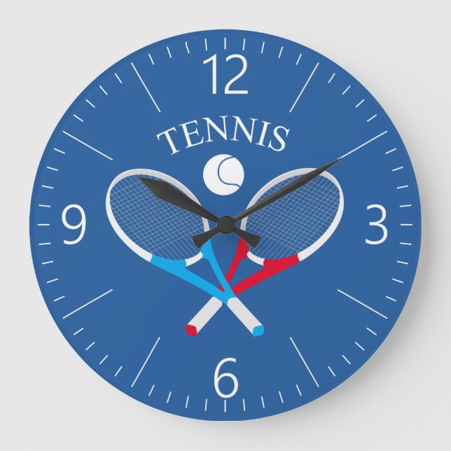 Tennis rackets and tennis ball large clock (Front)