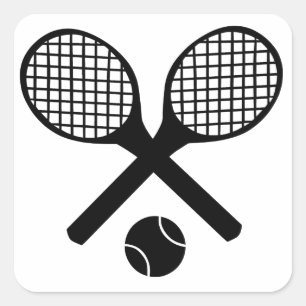 Tennis Rackets and Tennis Ball Square Sticker