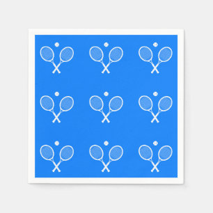 Tennis Rackets Blue Background   Napkin