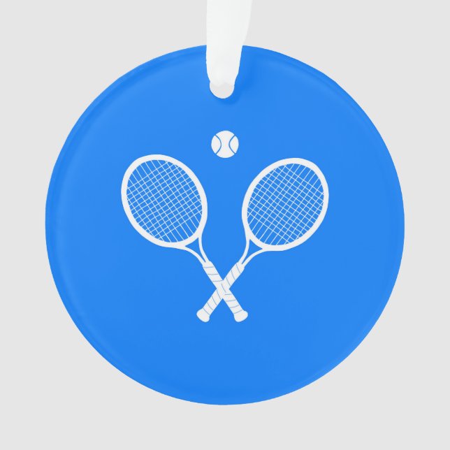 Tennis Rackets Blue Background   Ornament (Front)