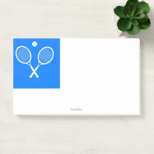 Tennis Rackets Blue Background Personalized Post-it Notes