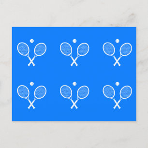Tennis Rackets Blue Background   Postcard