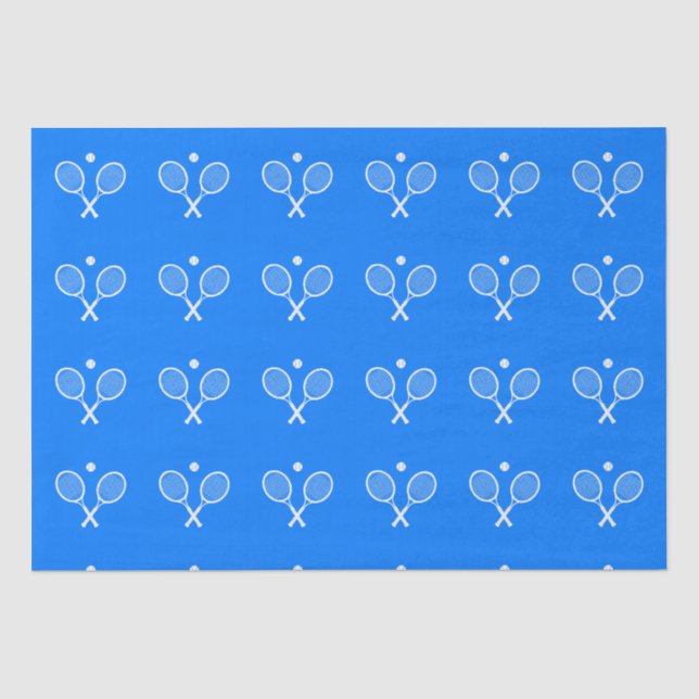 Tennis Rackets Blue Background   Tissue Paper (Front)