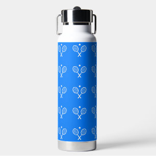 Tennis Rackets Blue Background Water Bottle