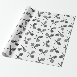 Tennis Rackets CUSTOM BACKGROUND COLOR Wrapping Paper
