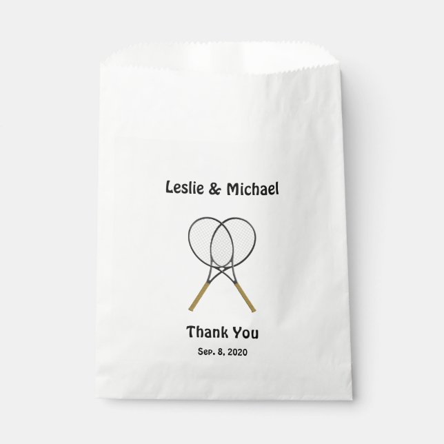 Tennis Rackets Custom Favour Bag (Front)