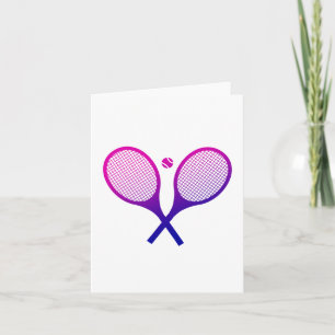 Tennis Rackets Magenta to Purple Ombre  Card