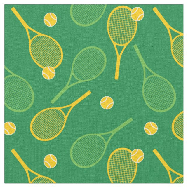 Tennis rackets on green background fabric (Close Up)