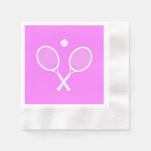 Tennis Rackets Party Deep Pink   Napkin