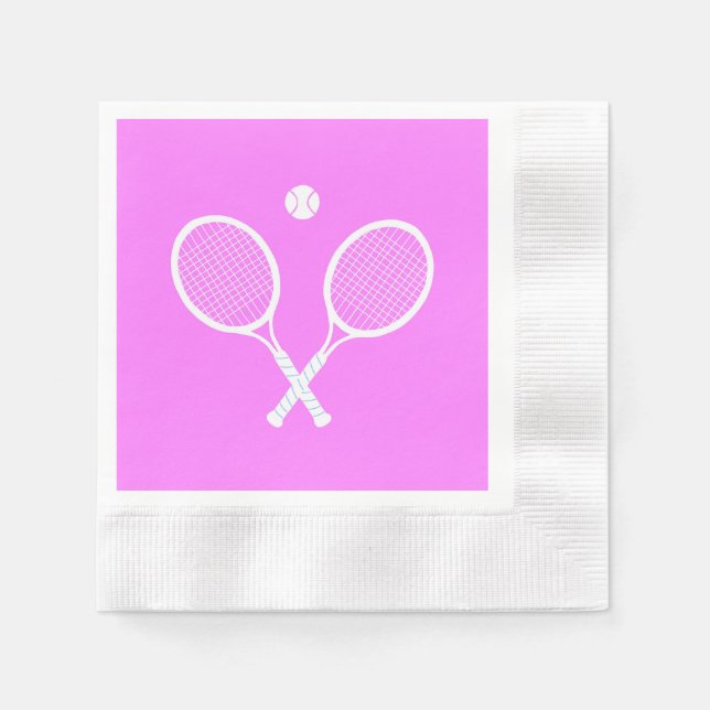 Tennis Rackets Party Deep Pink   Napkin (Front)