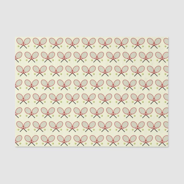 Tennis rackets pattern cream tissue paper (Front)