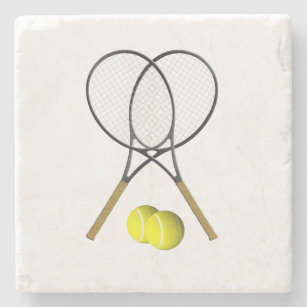 Tennis Rackets Sports Design Stone Coaster
