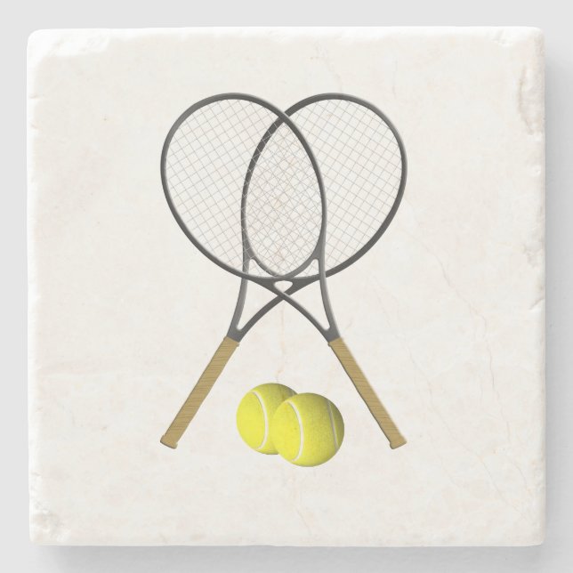 Tennis Rackets Sports Design Stone Coaster (Front)