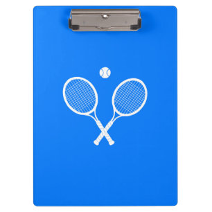 Tennis Rackets with Ball on Blue Background   Clipboard