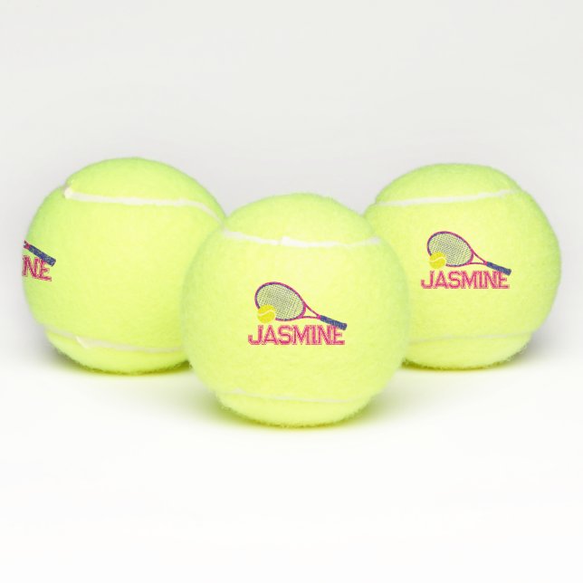 Tennis racquet and ball pink blue graphic custom (Multi)