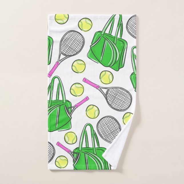Tennis Racquet Boules de sac Preppy Green (Serviette à main)