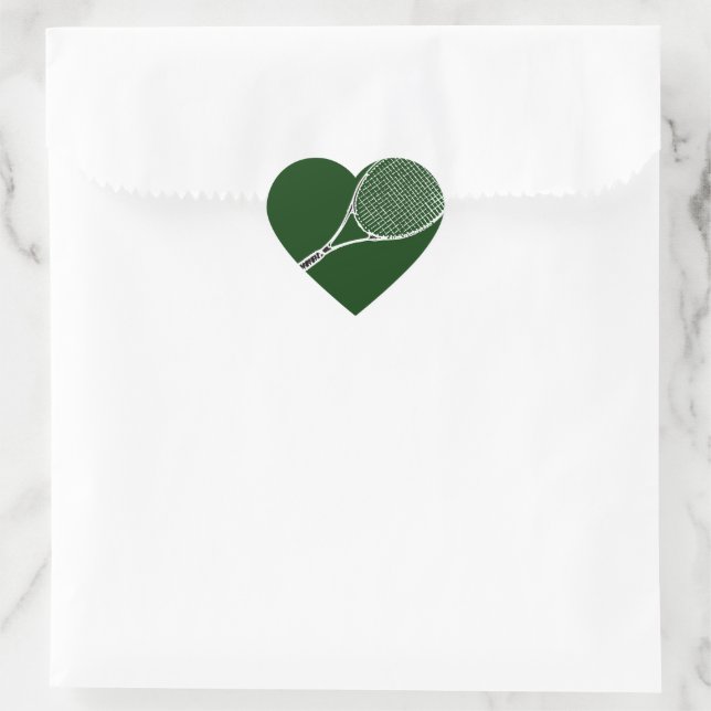 tennis racquet heart sticker (Bag)