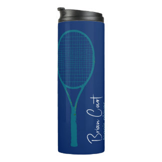 Tennis Racquet Personalized Blue  Thermal Tumbler