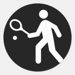 Tennis Racquetball Pictogram Classic Round Sticker