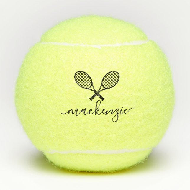 Tennis Racquets and Ball Name Personalized  (Front)