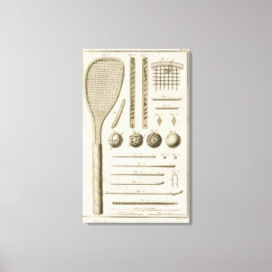 Tennis Racquets and Billiard Cues, from the 'Encyc Canvas Print
