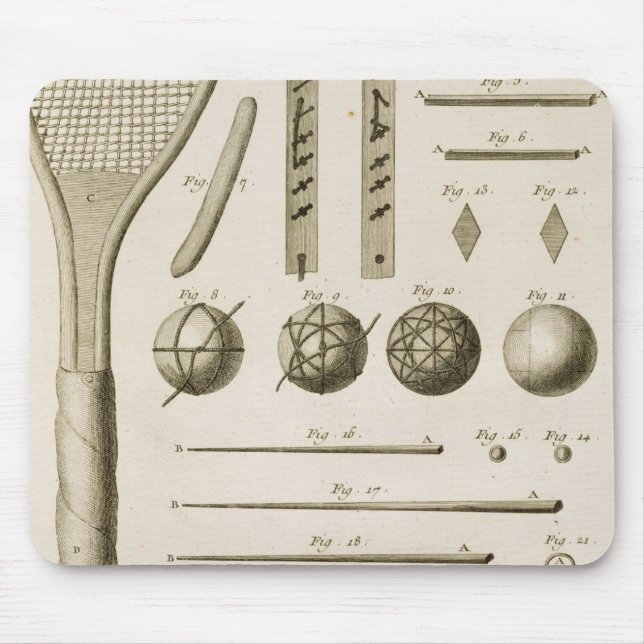 Tennis Racquets and Billiard Cues, from the 'Encyc Mouse Pad (Front)